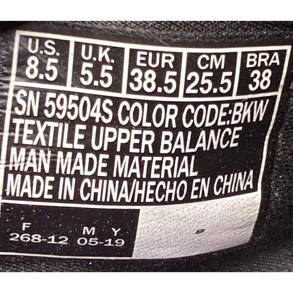 Skechers Memory Foam 59504S BKW Womens 8.5 Athletic Running Shoes Black Sneakers